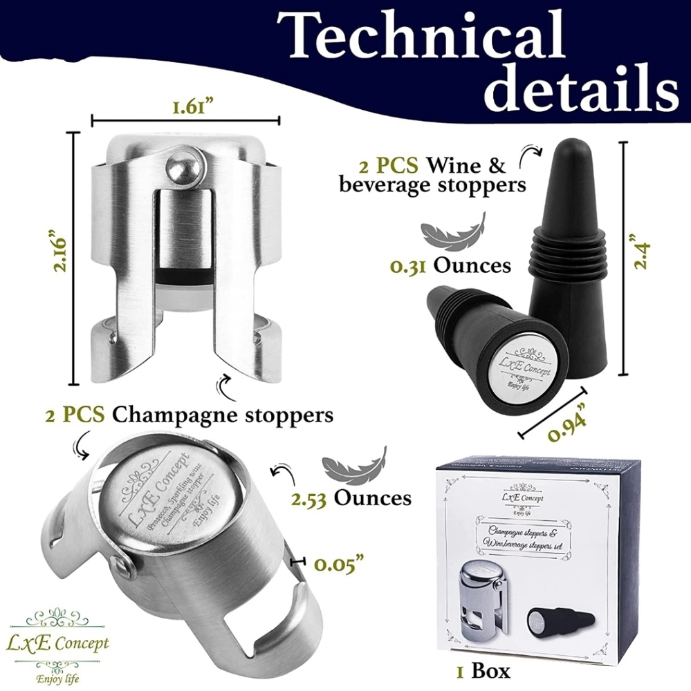 Champagne Stopper Set - Picture 2 of 4